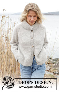 Moon Mist Cardigan / DROPS 245-8 - Gebreid vest in DROPS Lima en DROPS Kid-Silk. Het werk wordt van boven naar beneden gebreid met raglan, dubbele halsrand en split in de zijkanten. Maten S - XXXL.