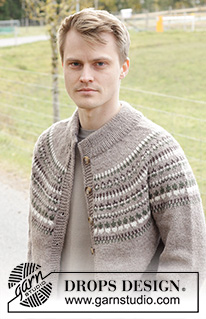 Boreal Circle Cardigan / DROPS 246-10 - Gebreid vest voor heren in DROPS Karisma. Het werk wordt van boven naar beneden gebreid met ronde pas en Scandinavisch patroon. Maten S - XXXL.