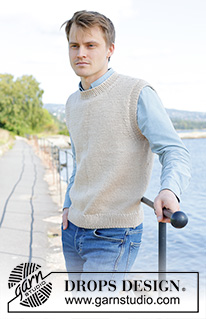 Vestfjord Vest / DROPS 246-13 - Strikket vest til herre i DROPS Nepal. Arbeidet strikkes nedenfra og opp i glattstrikk. Størrelse S - XXXL.