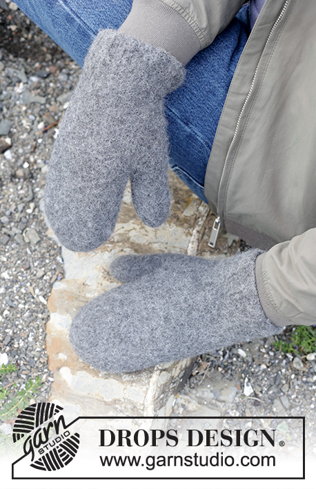 Snowslide Mittens / DROPS 246-17 - Gebreide en gevilte wanten voor heren in DROPS Lima.