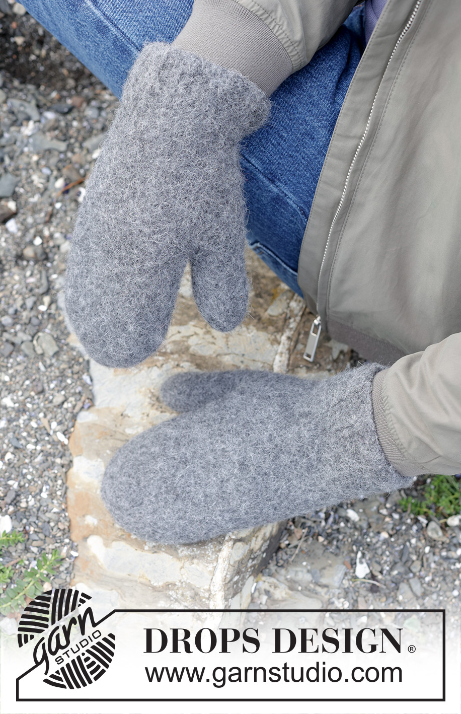 Snowslide Mittens / DROPS 246-17 - Gebreide en gevilte wanten voor heren in DROPS Lima.