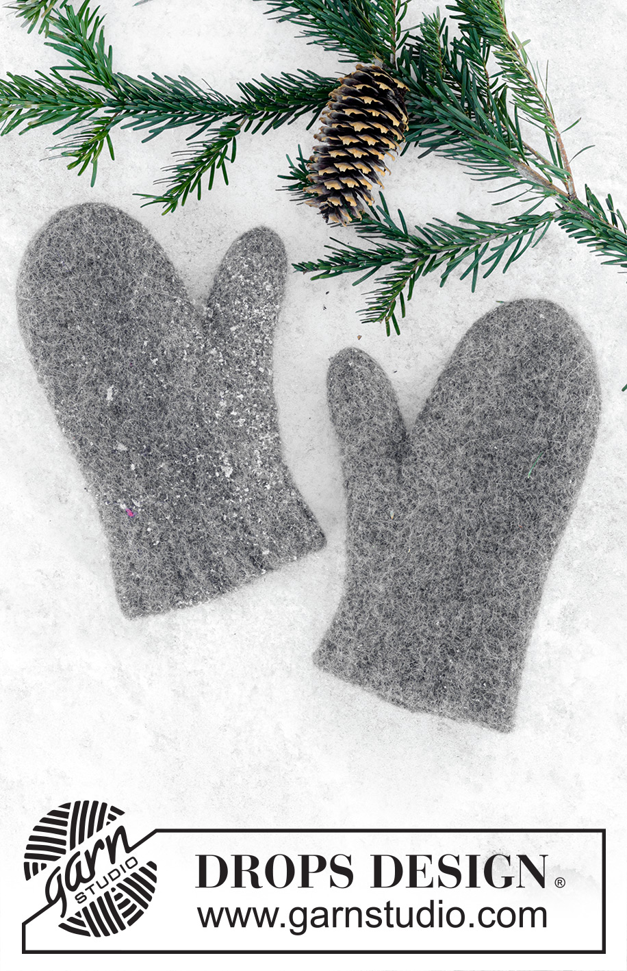 Snowslide Mittens / DROPS 246-17 - Gebreide en gevilte wanten voor heren in DROPS Lima.