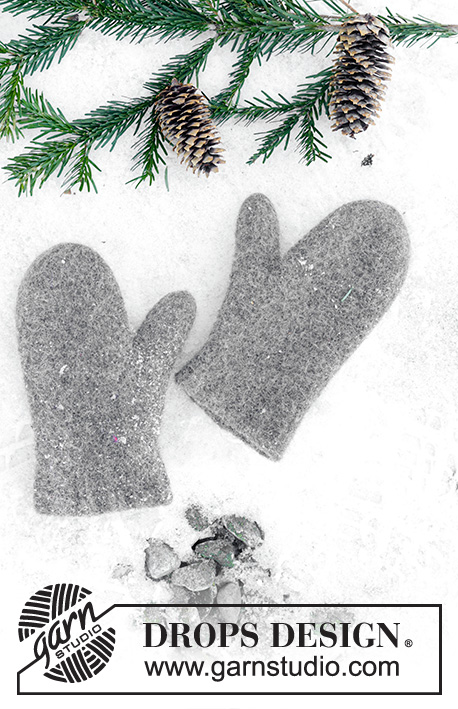 Snowslide Mittens / DROPS 246-17 - Gebreide en gevilte wanten voor heren in DROPS Lima.