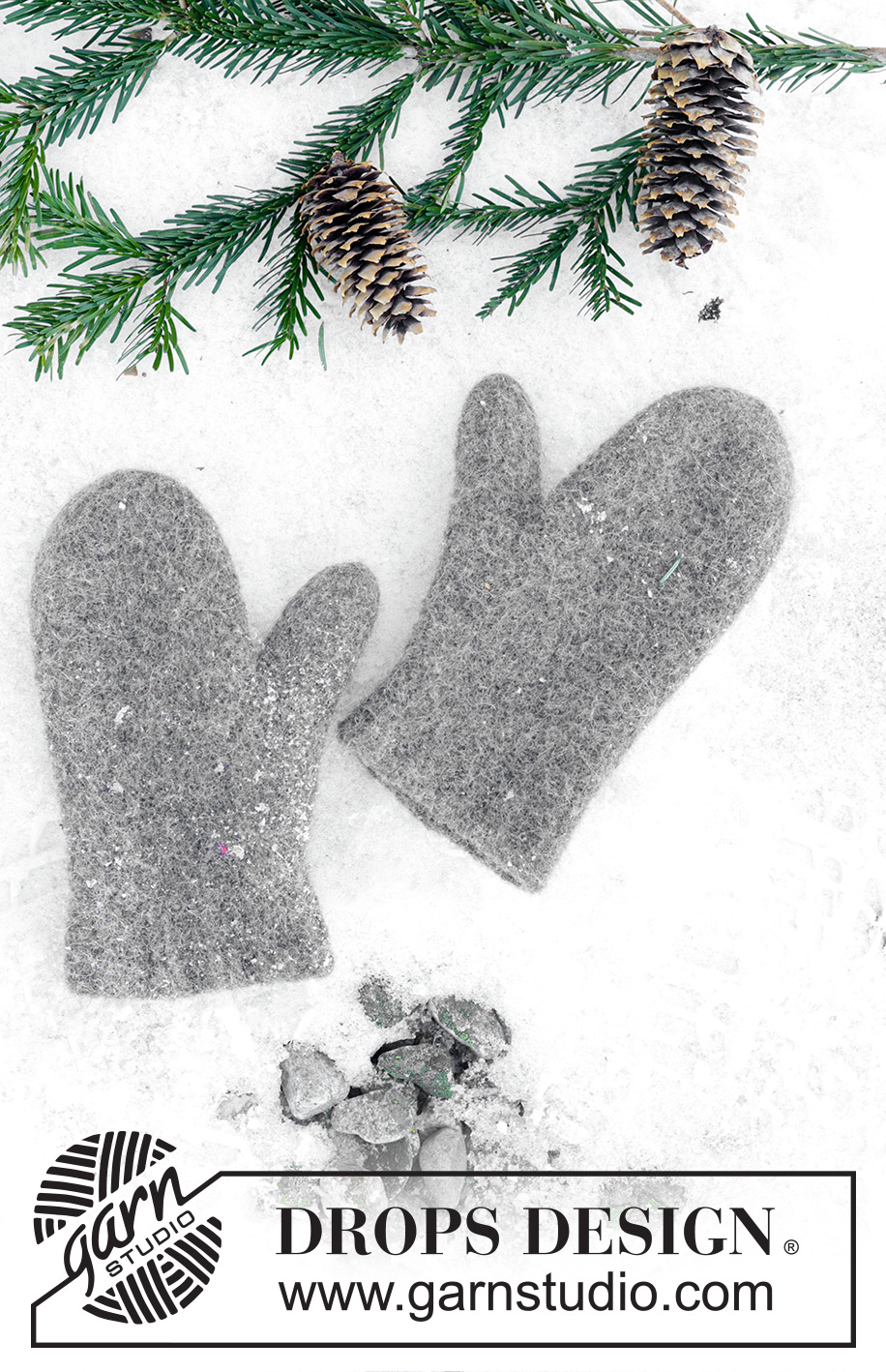 Snowslide Mittens / DROPS 246-17 - Gebreide en gevilte wanten voor heren in DROPS Lima.