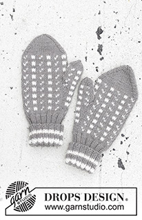 Winter Twilight Gloves / DROPS 246-18 - Pánské rukavice - palčáky s norským vzorem pletené z příze DROPS Merino Extra Fine.