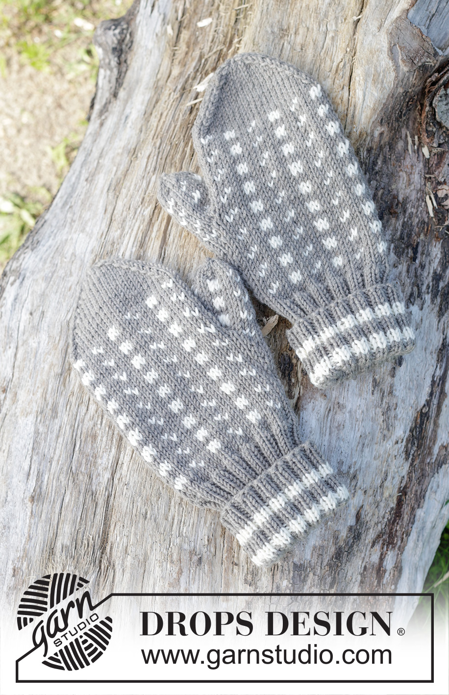 Winter Twilight Gloves / DROPS 246-18 - Pánské rukavice - palčáky s norským vzorem pletené z příze DROPS Merino Extra Fine.