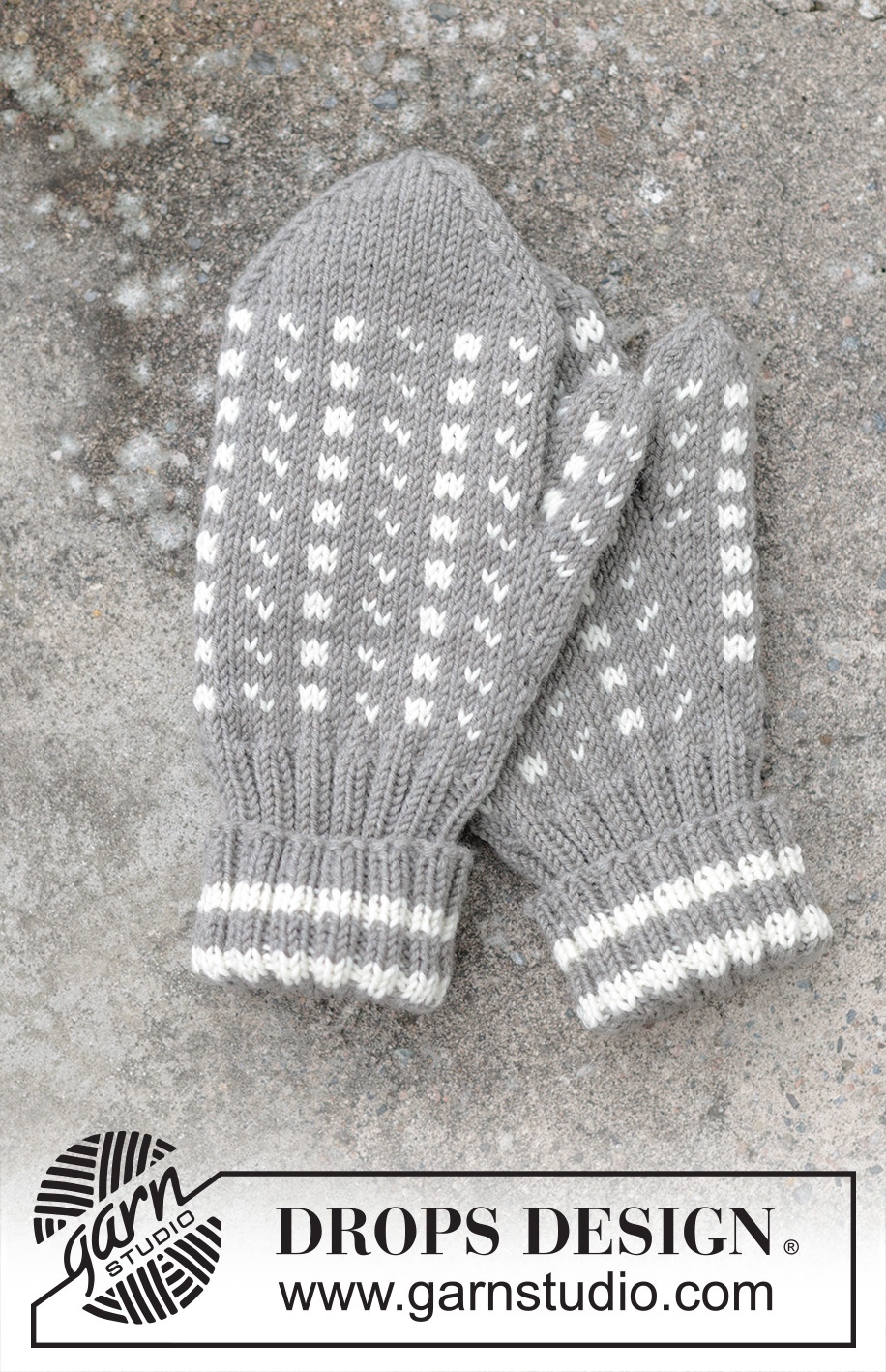 Winter Twilight Gloves / DROPS 246-18 - Pánské rukavice - palčáky s norským vzorem pletené z příze DROPS Merino Extra Fine.