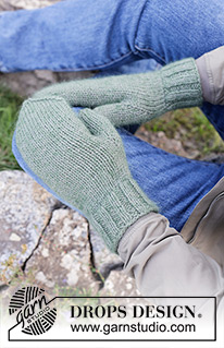 Memphis Road Mittens / DROPS 246-19 - Gebreide wanten voor heren in DROPS Lima en DROPS Kid-Silk. Het werk wordt van onder naar boven gebreid met tricotsteek.