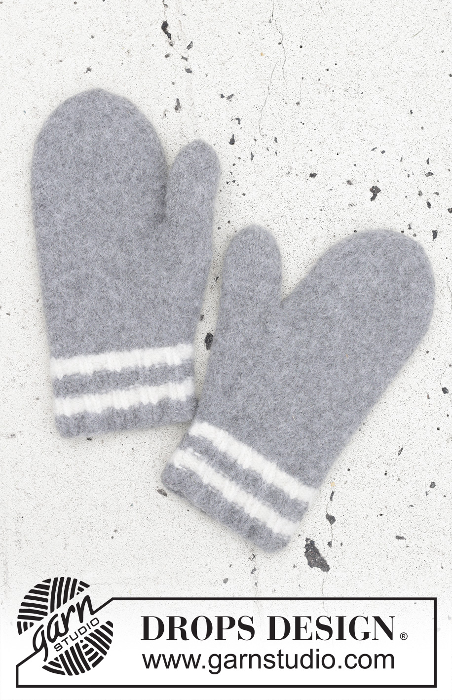 Grey Day Mittens / DROPS 246-21 - Knitted and felted mittens for men in DROPS Lima.