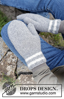 Grey Day Mittens / DROPS 246-21 - Knitted and felted mittens for men in DROPS Lima.