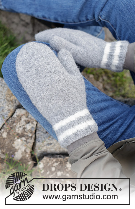 Grey Day Mittens / DROPS 246-21 - Knitted and felted mittens for men in DROPS Lima.