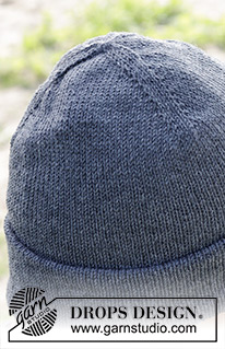 Blank Slate Hat / DROPS 246-27 - Miehen neulottu käännettävä myssy DROPS BabyMerino -langasta. Työssä on sileää neuletta. Koot M - XL.