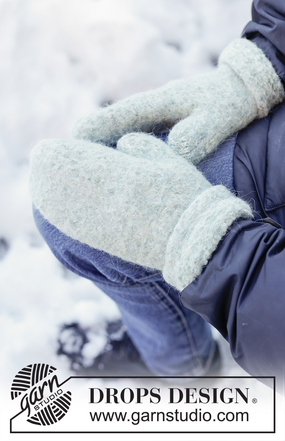 Winter Mint Mittens / DROPS 246-45 - Miehen neulotut ja huovutetut käsineet 2-kertaisesta DROPS Alpaca-langasta.