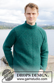 Irish Hill / DROPS 246-5 - Gehäkelter Pullover für Herren in DROPS Air. Die Arbeit wird von oben nach unten mit Raglan, Zopfmuster und langen Ärmeln gehäkelt. Größe S - XXXL.
