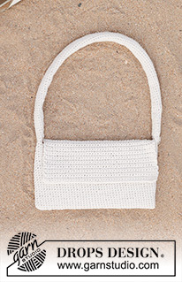 Spring Letter Bag / DROPS 247-11 - Torebka na szydełku z włóczki DROPS Belle. Przerabiana od dołu do góry.