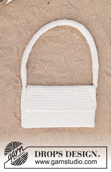 Spring Letter Bag / DROPS 247-11 - Torebka na szydełku z włóczki DROPS Belle. Przerabiana od dołu do góry.