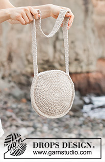 Tortilla Bag / DROPS 247-5 - Heklet rund veske i DROPS Bomull-Lin.