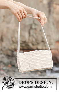 Summer Ripples Bag / DROPS 247-6 - Sac crocheté en DROPS Paris.