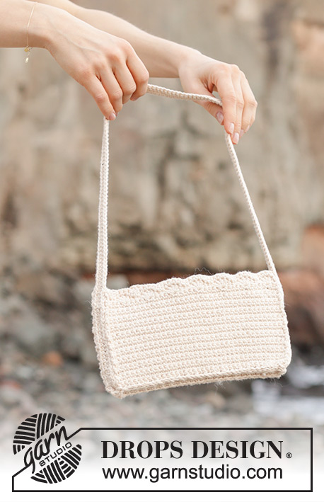 Summer Ripples Bag / DROPS 247-6 - Sac crocheté en DROPS Paris.