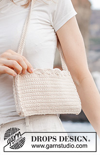 Summer Ripples Bag / DROPS 247-6 - Sac crocheté en DROPS Paris.