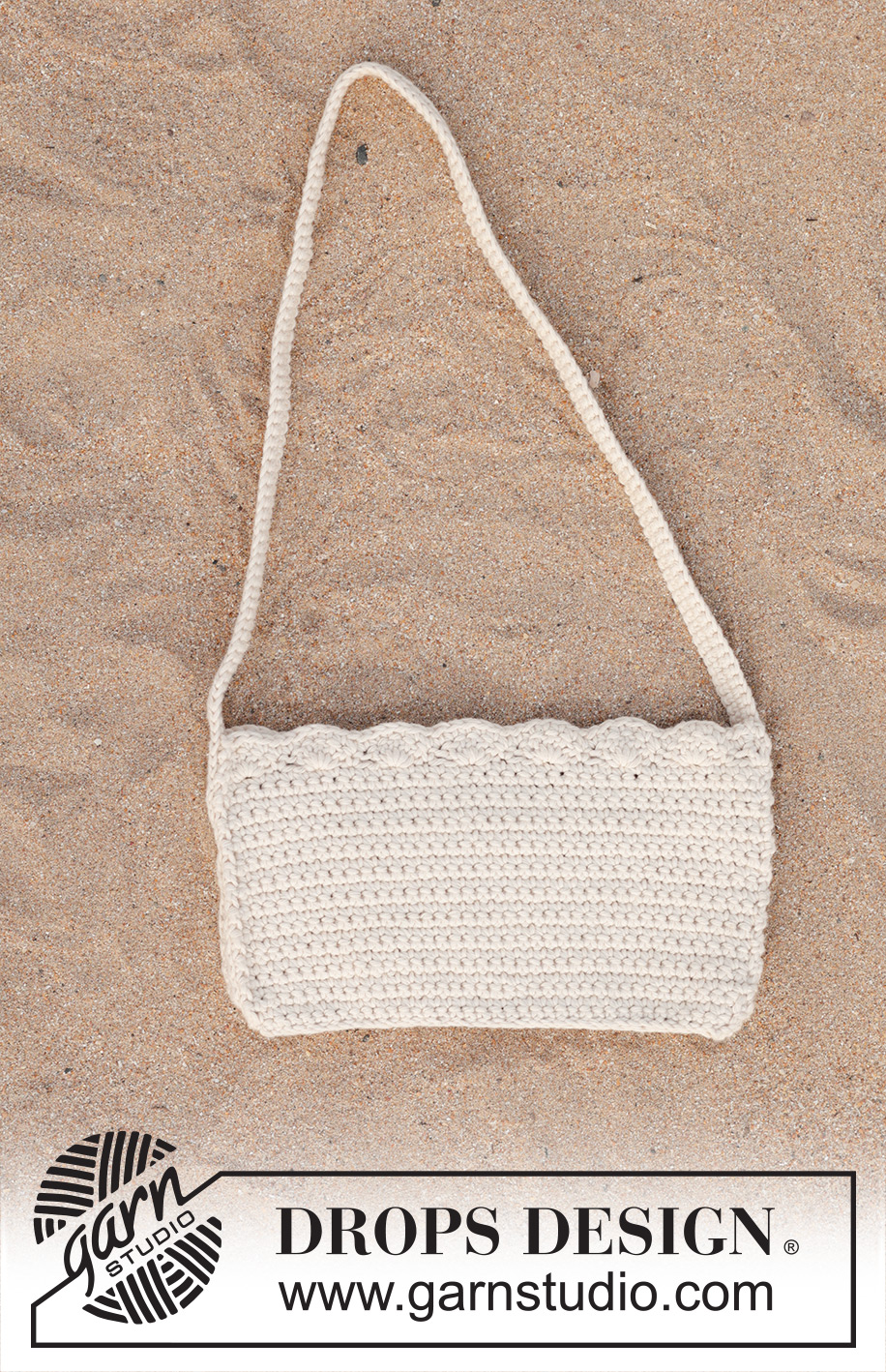 Summer Ripples Bag / DROPS 247-6 - Sac crocheté en DROPS Paris.