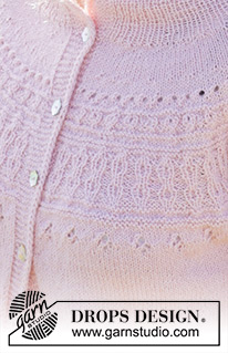 Quilting Bee Cardigan / DROPS 248-25 - Strikket cardigan i DROPS Alpaca eller DROPS Flora. Arbejdet strikkes oppefra og ned med dobbelt halskant, rundt bærestykke, reliefmønster og I-cord. Størrelse S - XXXL.