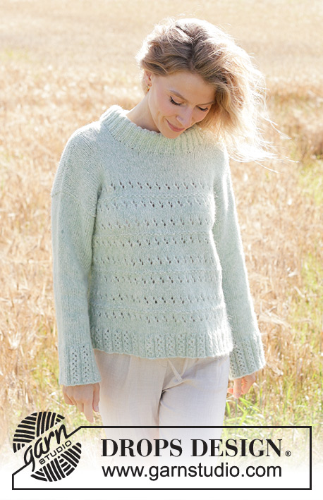 Mint to Be Sweater / DROPS 249-18 - Free knitting patterns by DROPS Design