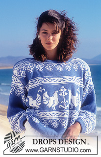 DROPS 25-1 - DROPS jumper with pattern borders in “Muskat”. 
