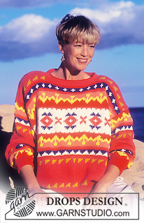 DROPS 25-16 - DROPS jumper with Inca pattern borders in “Paris”. 