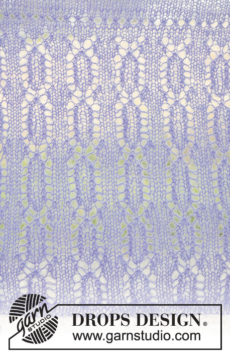 Perfectly Provence Cardigan / DROPS 250-21 - Strikket cardigan i 2 tråde DROPS Kid-Silk eller 1 tråd DROPS Brushed Alpaca Silk. Arbejdet strikkes nedefra og op med hulmønster, V-hals og isyede ærmer. Størrelse S - XXXL.
