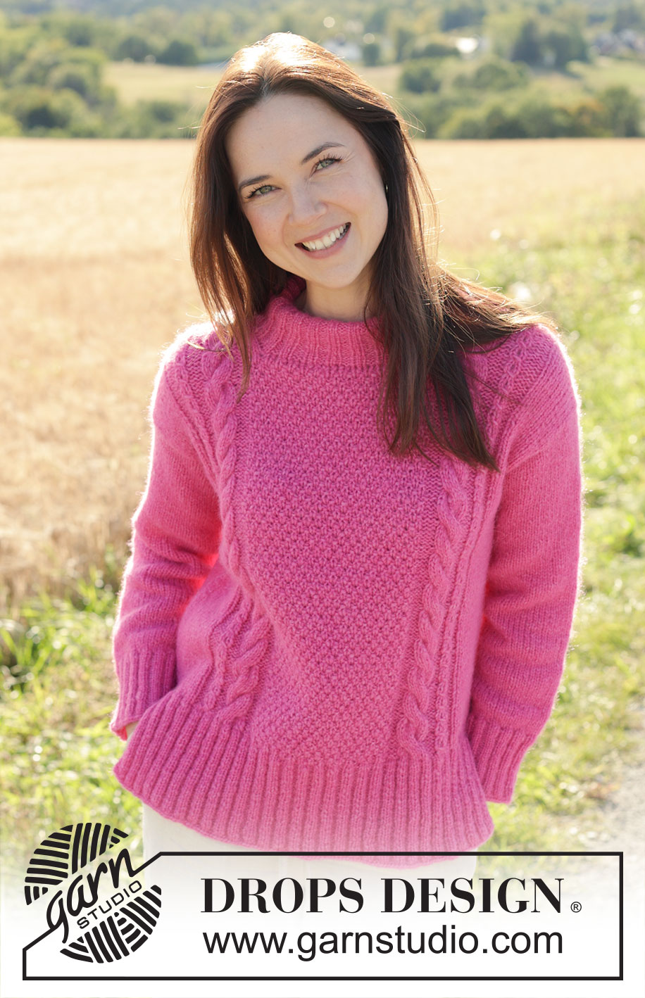 Berry Me Sweater / DROPS 250-33 - DROPS Air või DROPS Paris lõngast ülevalt alla kootud Euroopa/diagonaalsete õlgadega, lõhikutega džemper suurustele S kuni XXXL