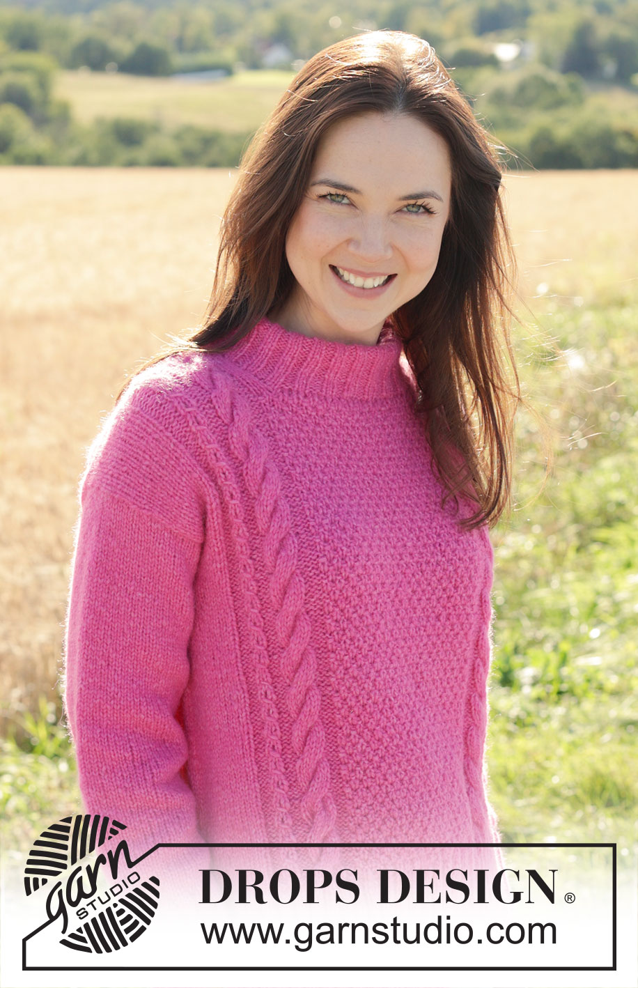 Berry Me Sweater / DROPS 250-33 - DROPS Air või DROPS Paris lõngast ülevalt alla kootud Euroopa/diagonaalsete õlgadega, lõhikutega džemper suurustele S kuni XXXL
