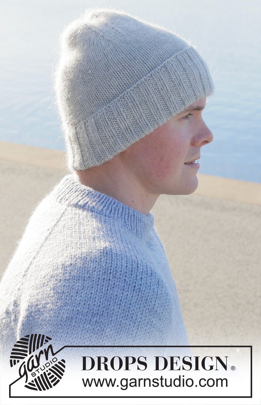 Arctic Glow Hat / DROPS 251-14 - Bonnet tricoté pour homme en DROPS Lima et DROPS Kid-Silk. Se tricote de bas en haut.