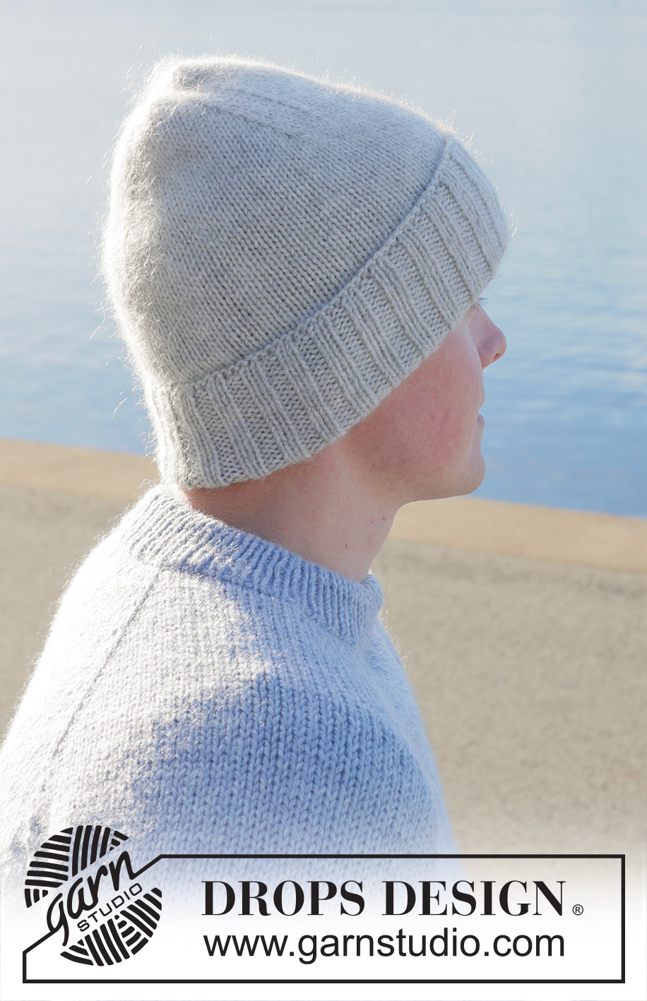 Arctic Glow Hat / DROPS 251-14 - Bonnet tricoté pour homme en DROPS Lima et DROPS Kid-Silk. Se tricote de bas en haut.