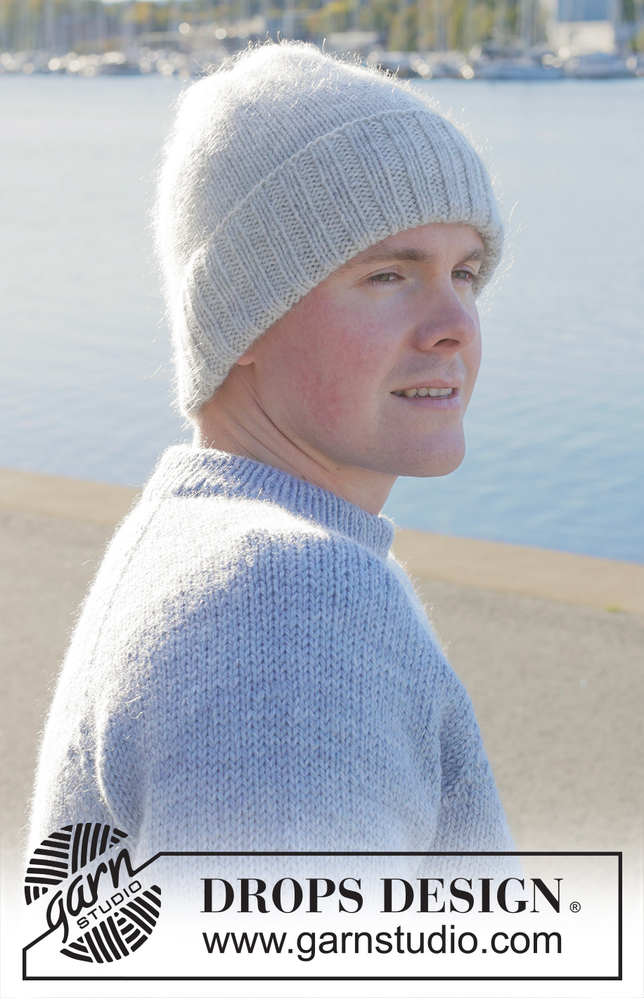 Arctic Glow Hat / DROPS 251-14 - Bonnet tricoté pour homme en DROPS Lima et DROPS Kid-Silk. Se tricote de bas en haut.