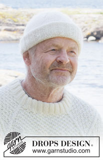 Sailor’s Cap / DROPS 251-3 - Knitted hat in DROPS Puna and DROPS Kid-Silk. Piece is knitted bottom up with double folding edge.