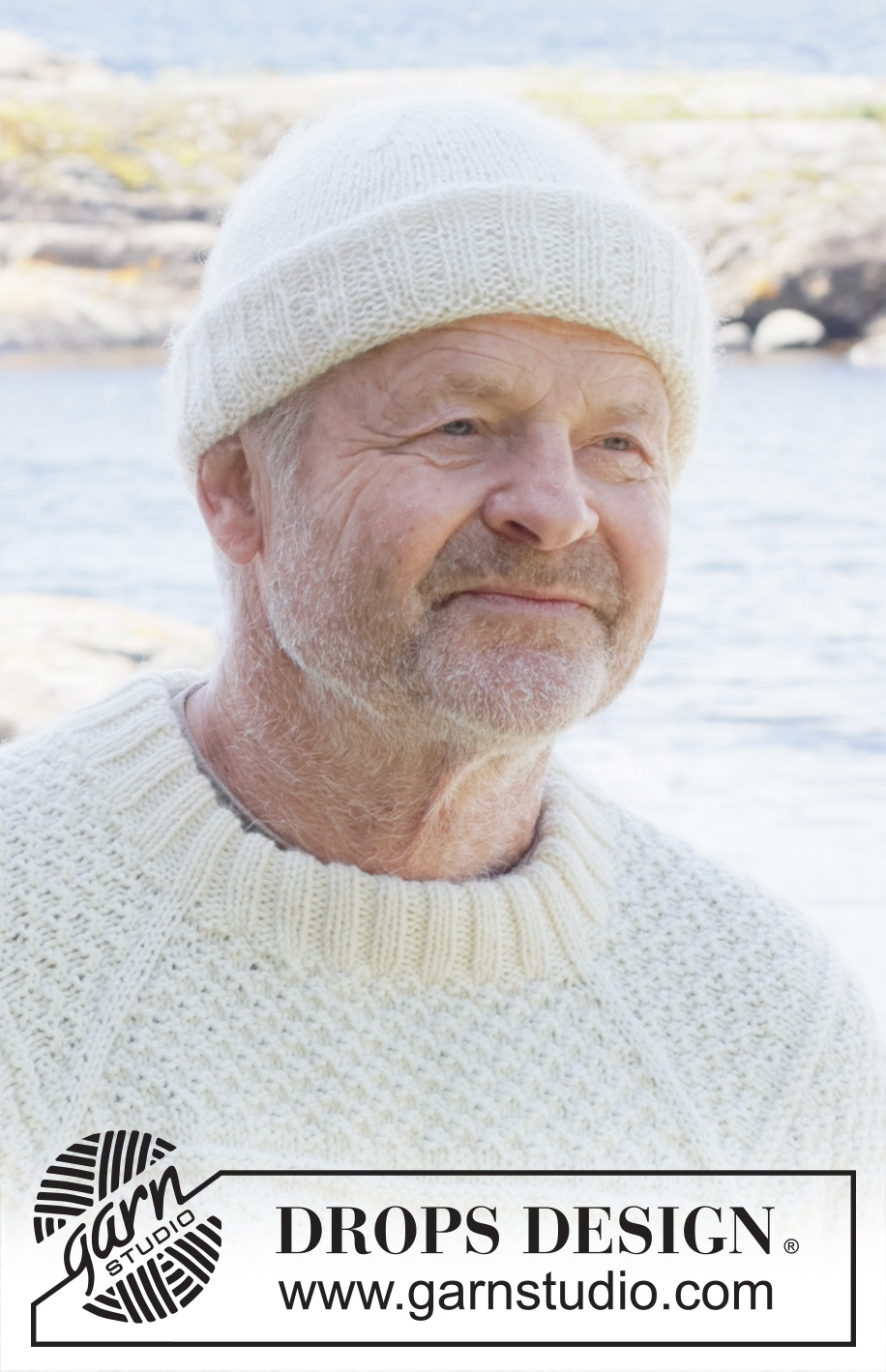 Sailor’s Cap / DROPS 251-3 - Knitted hat in DROPS Puna and DROPS Kid-Silk. Piece is knitted bottom up with double folding edge.