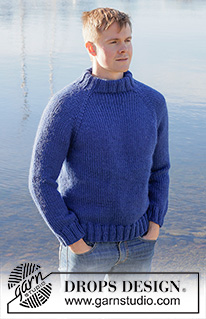 Sapphire Sea Sweater / DROPS 251-7 - Ylhäältä alas neulottu pusero DROPS Snow-langasta. Työssä on sileää neuletta, raglanlinjat ja kaksinkertainen pääntien reunus. Koot S-XXXL.