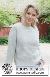 Soft Soul / DROPS 252-10 - Raglánový pulovr s dutinkou pletený shora dolů z příze DROPS Alpaca. Velikosti: S - XXXL.