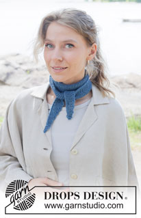 Blueberry Hill Scarf / DROPS 253-34 - Strikket sjal i DROPS Alpaca. Arbejdet strikkes sidelæns i retstrik og i-cord.