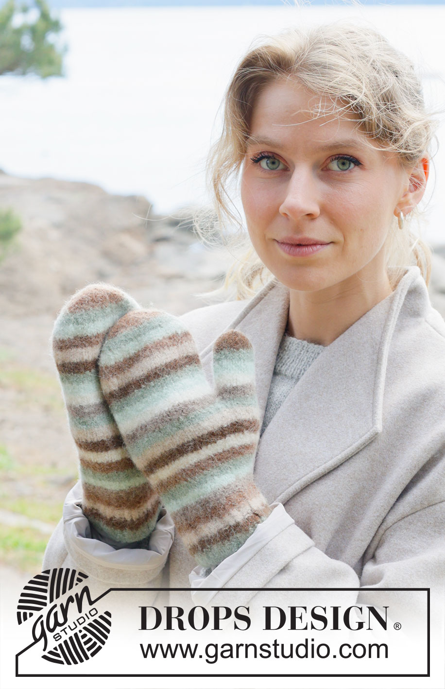 Winter Zebra Mittens / DROPS 253-38 - Knitted and felted mittens with stripes in DROPS Lima.