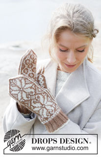 Nordic Oak Mittens / DROPS 253-39 - Stickade vantar med nordiskt mönster i DROPS Lima.