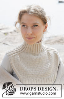 Embrace Winter Neck Warmer / DROPS 253-6 - Plastron tricoté de haut en bas en DROPS Daisy ou en DROPS Merino Extra Fine. Se tricote avec manches marteau et point fantaisie relief.