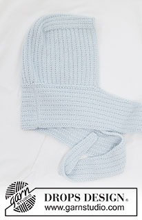 Winter Hug Hood / DROPS 253-61 - Knitted hooded scarf in DROPS Daisy and DROPS Kid-Silk. The piece is worked with pearl rib and I-cord. Sizes S - XL.