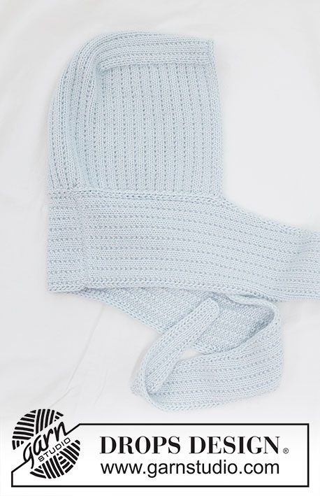 Winter Hug Hood / DROPS 253-61 - Knitted hooded scarf in DROPS Daisy and DROPS Kid-Silk. The piece is worked with pearl rib and I-cord. Sizes S - XL.