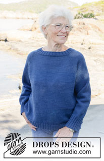 Deep River / DROPS 254-12 - Knitted jumper in DROPS Daisy or DROPS Karisma.  The piece is worked top down with raglan. Sizes S - XXXL.