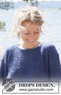 Midnight Meetup / DROPS 254-15 - Gebreide trui in DROPS Alpaca en DROPS Kid-Silk. Het werk wordt van onder naar boven gebreid, met ingenaaide mouwen en PUNNIKRAND. Maat: S - XXXL