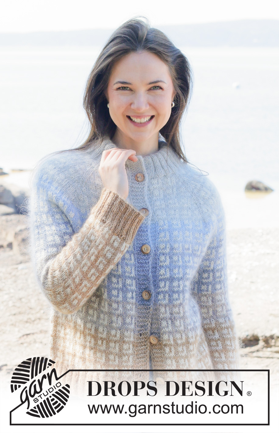 Cobblestone Cardigan / DROPS 254-2 - Prjónuð peysa úr DROPS Alpaca og DROPS Kid-Silk. Stykkið er prjónað ofan frá og niður með laskalínu, norrænu mynstri, röndum í litatónum, tvöföldum kanti í hálsmáli og i-cord. Stærð XS - XXL.