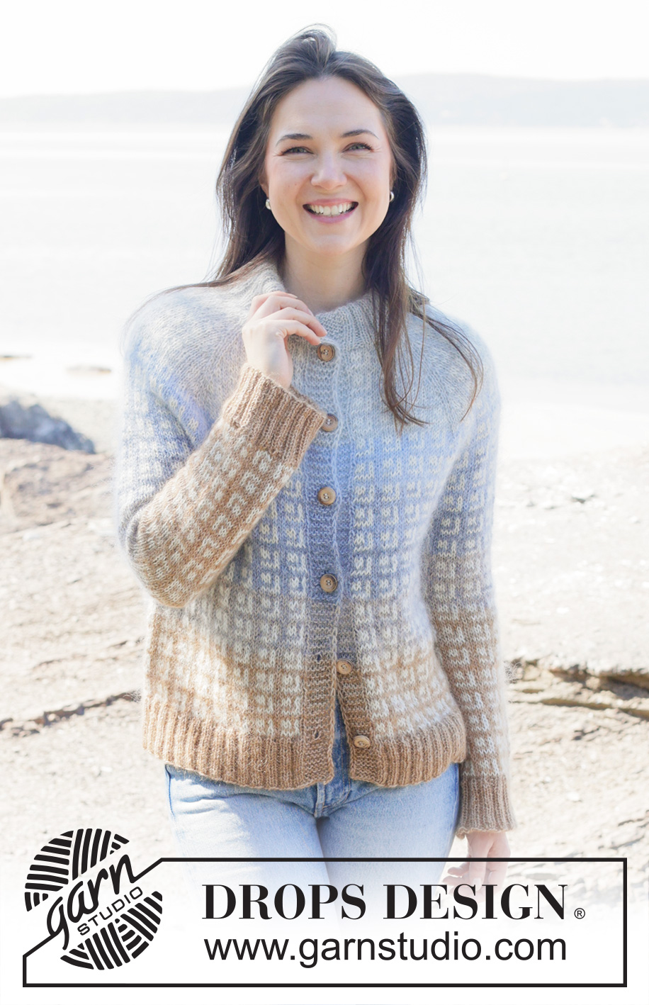 Cobblestone Cardigan / DROPS 254-2 - Prjónuð peysa úr DROPS Alpaca og DROPS Kid-Silk. Stykkið er prjónað ofan frá og niður með laskalínu, norrænu mynstri, röndum í litatónum, tvöföldum kanti í hálsmáli og i-cord. Stærð XS - XXL.