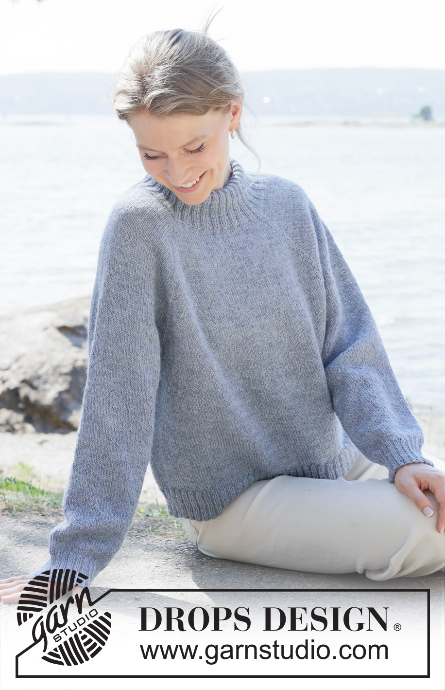 Quiet Bay / DROPS 254-33 - Gebreide trui in DROPS Alpaca of DROPS Nord. Het werk wordt van boven naar beneden gebreid met raglan en dubbele halsrand. Maat: S - XXXL